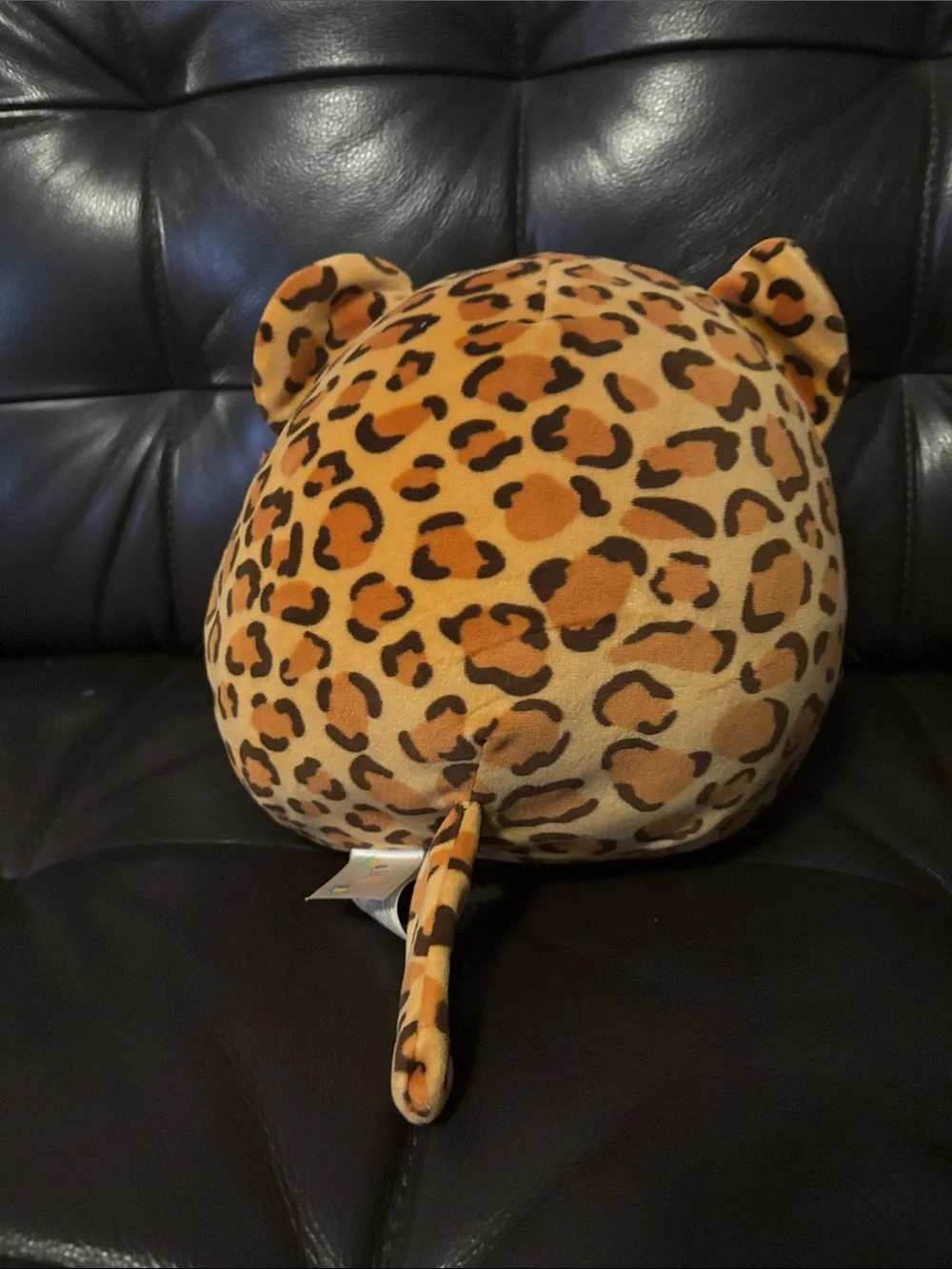 Squishmallows Leopard Print Heart Accent Pillow in Gold and White